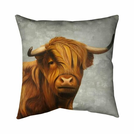 BEGIN HOME DECOR 20 x 20 in. Highland Cattle-Double Sided Print Indoor Pillow 5541-2020-AN315